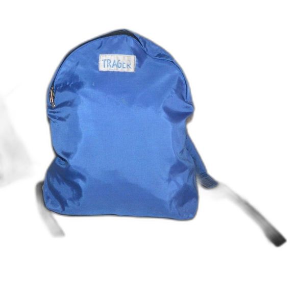 Trager Vintage Nylon Hiking Backpack Bag Adjustable Straps Blue - Picture 5 of 6